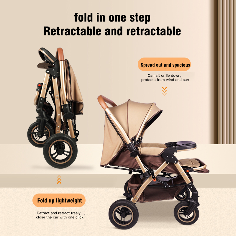 Baby Stroller Can Sit Or Lie Down Baby Stroller Reinforced Upgraded Baby Stroller Shock Absorption Multifunctional Two-Way Stroller